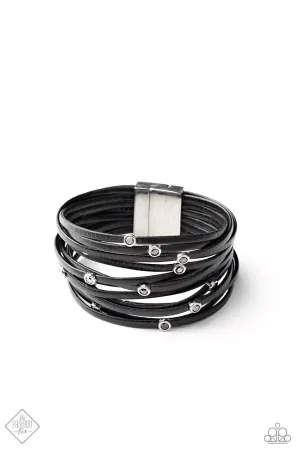 Fearlessly Layered Black Paparazzi Bracelet