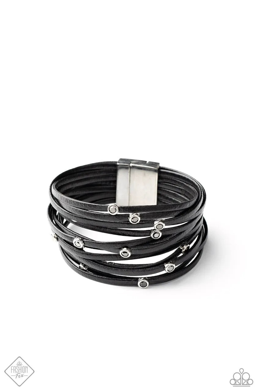 Fearlessly Layered Black Paparazzi Bracelet