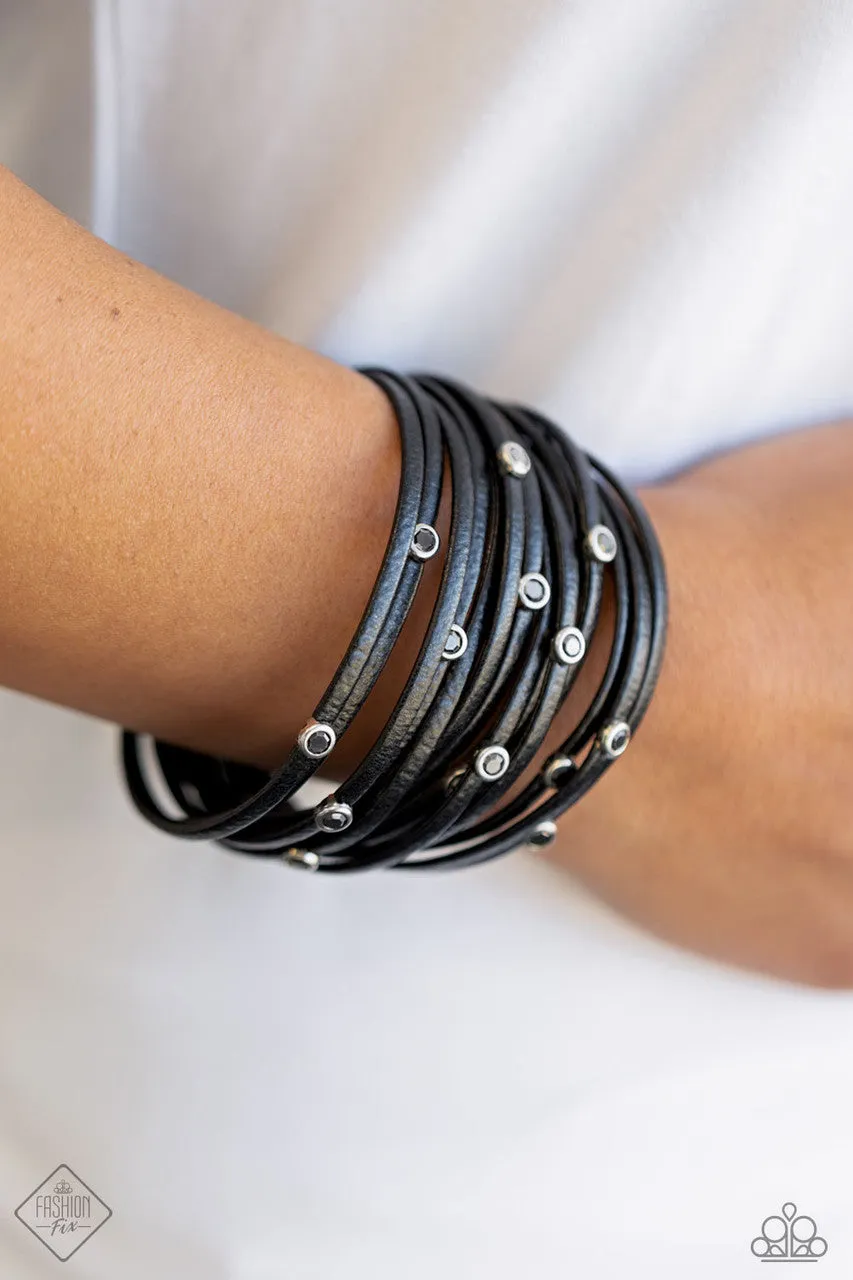 Fearlessly Layered Black Paparazzi Bracelet