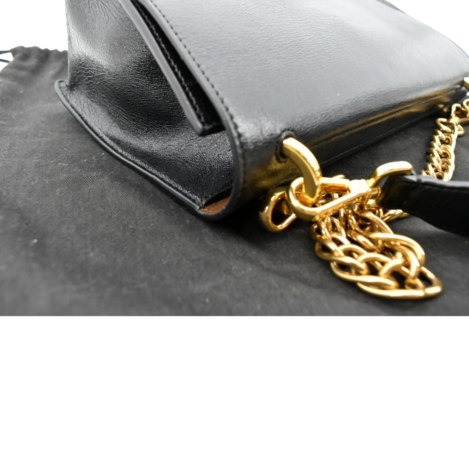 FENDI Kan U Leather Shoulder Bag Black