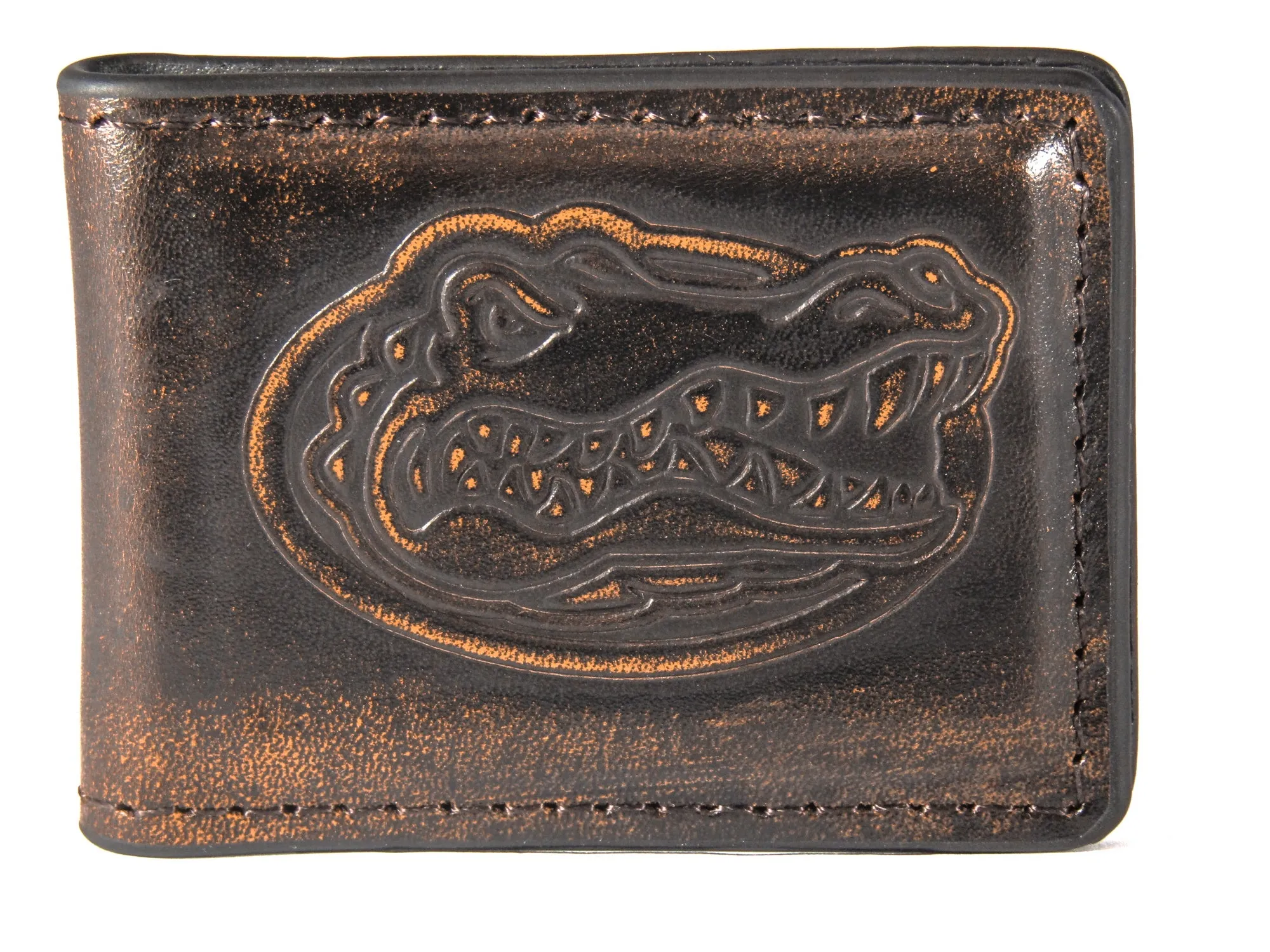 Florida Gators Burnished Leather Money Clip