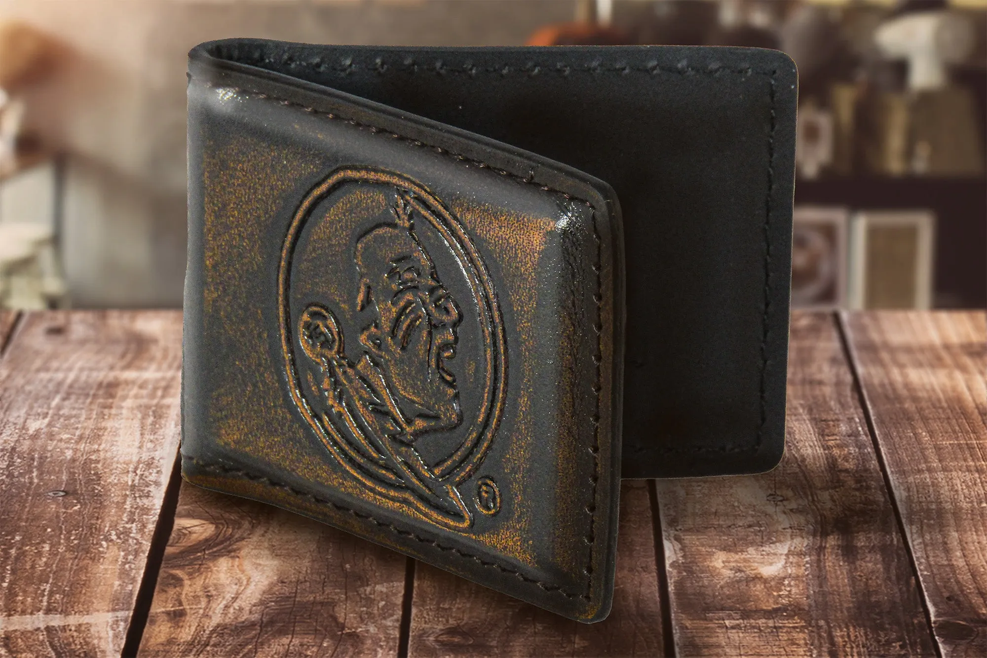 Florida State Seminoles Burnished Leather Money Clip