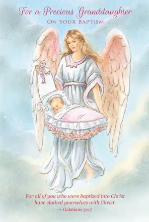 For a Precious  Granddaughter On Your Baptism Greeting Card