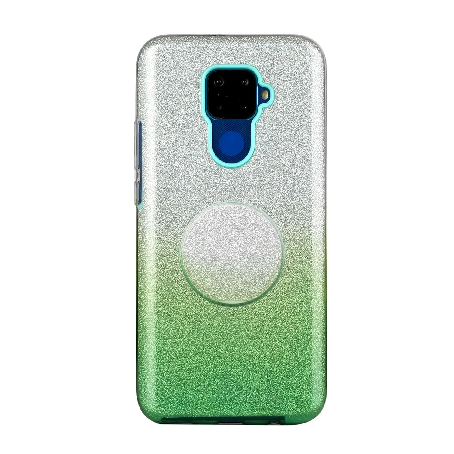 For HUAWEI Mate 30/Nova 5I pro/Mate 30 Pro/PSmart /Y5P/Y6P 2020 Phone Case Gradient Color Glitter Powder Phone Cover with Airbag Bracket blue