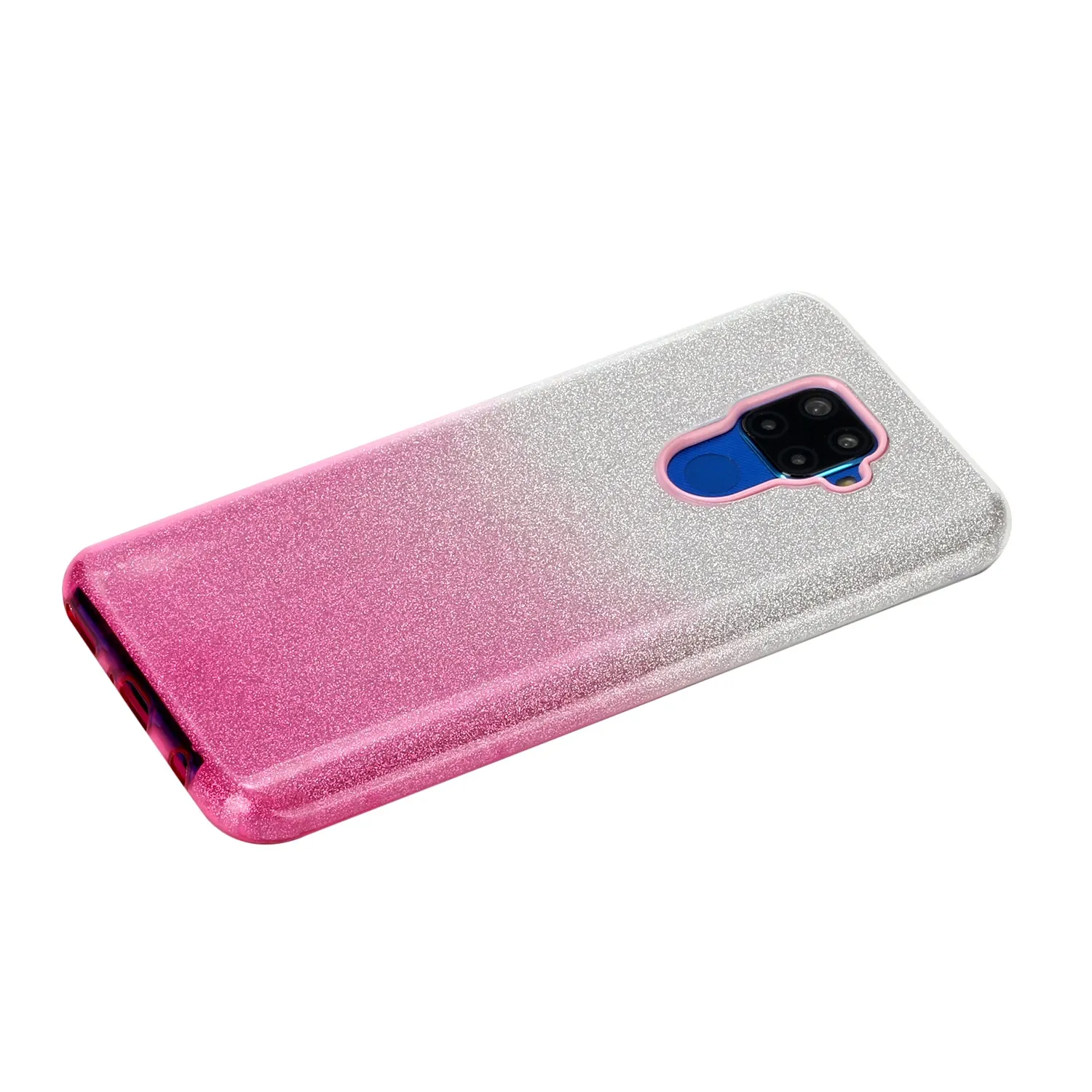 For HUAWEI Mate 30/Nova 5I pro/Mate 30 Pro/PSmart /Y5P/Y6P 2020 Phone Case Gradient Color Glitter Powder Phone Cover with Airbag Bracket blue