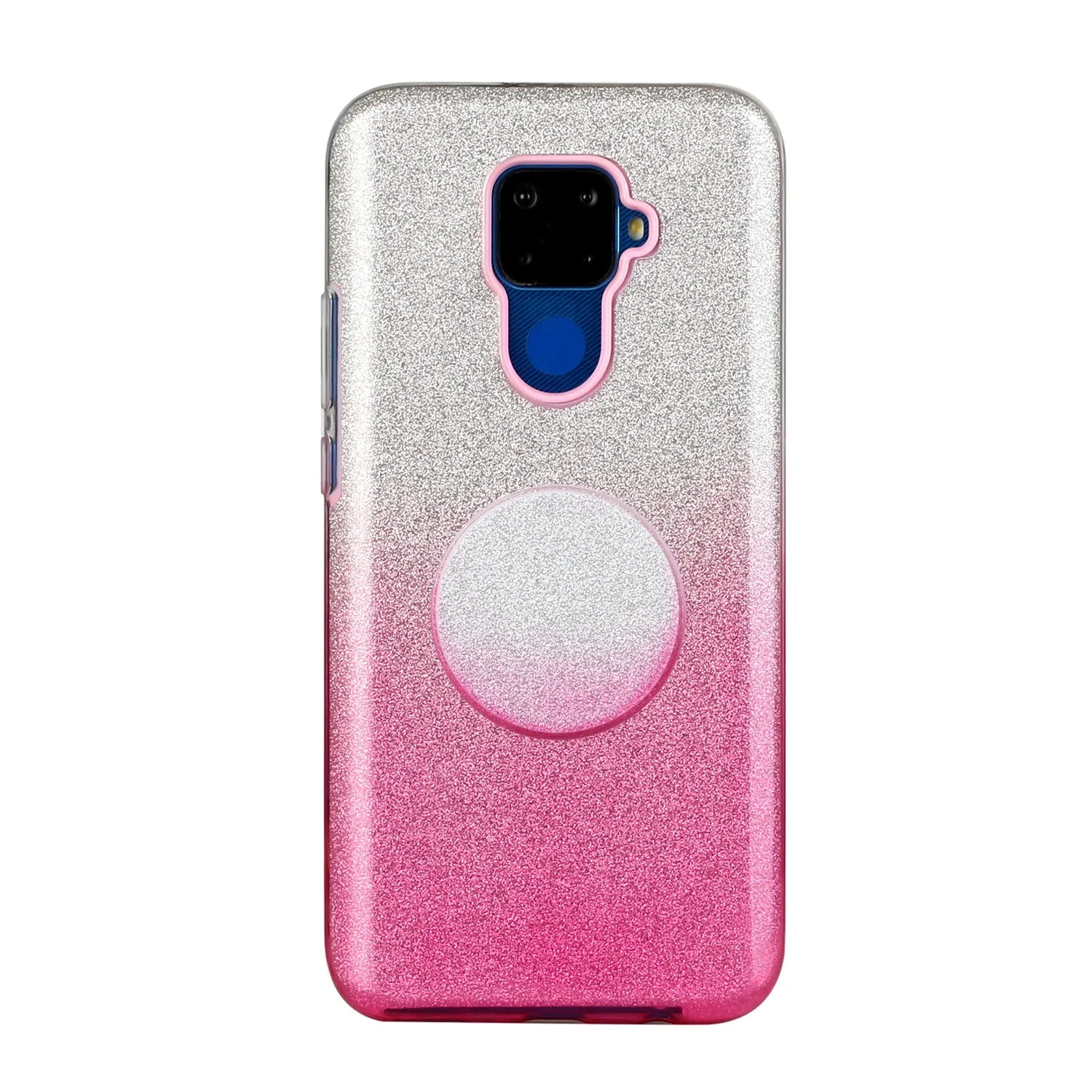 For HUAWEI Mate 30/Nova 5I pro/Mate 30 Pro/PSmart /Y5P/Y6P 2020 Phone Case Gradient Color Glitter Powder Phone Cover with Airbag Bracket blue