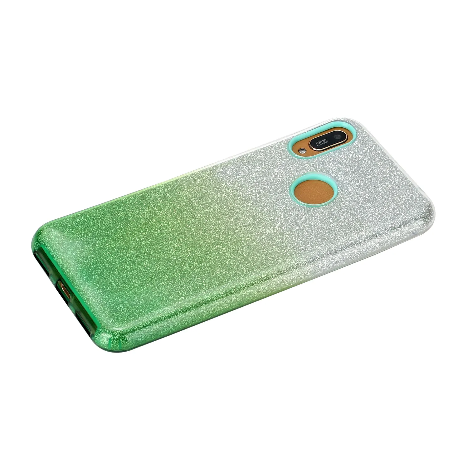 For HUAWEI Mate 30/Nova 5I pro/Mate 30 Pro/PSmart /Y5P/Y6P 2020 Phone Case Gradient Color Glitter Powder Phone Cover with Airbag Bracket green