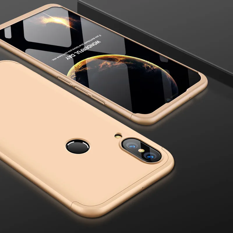 For HUAWEI NOVA 3 3 in 1 360 Degree Non-slip Shockproof Full Protective Case gold