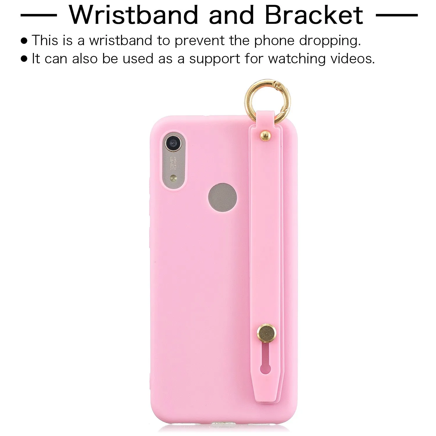 For HUAWEI NOVA 3i Simple Solid Color Chic Wrist Rope Matte TPU Anti-scratch Non-slip Protective Cover Back Case 7 royal blue