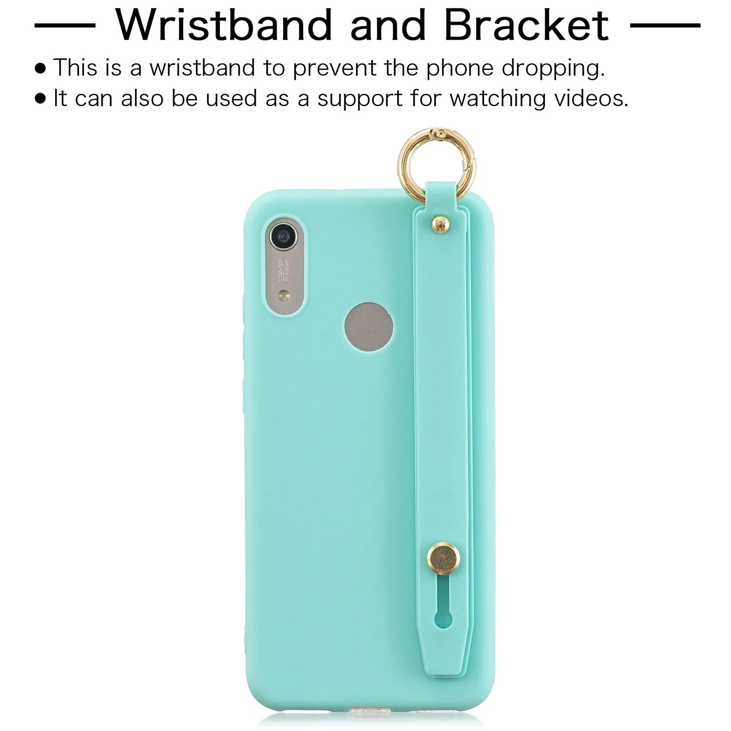 For HUAWEI NOVA 3i Simple Solid Color Chic Wrist Rope Matte TPU Anti-scratch Non-slip Protective Cover Back Case 7 royal blue