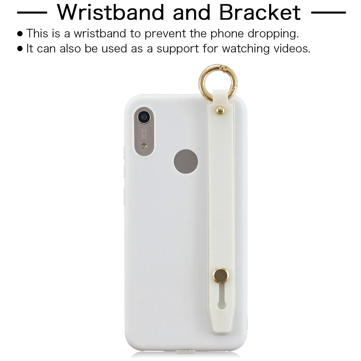 For HUAWEI NOVA 3i Simple Solid Color Chic Wrist Rope Matte TPU Anti-scratch Non-slip Protective Cover Back Case 7 royal blue