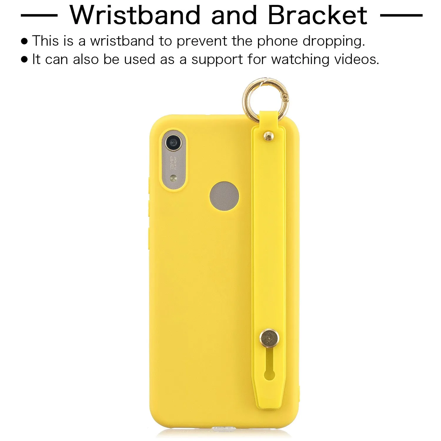 For HUAWEI NOVA 3i Simple Solid Color Chic Wrist Rope Matte TPU Anti-scratch Non-slip Protective Cover Back Case 7 royal blue