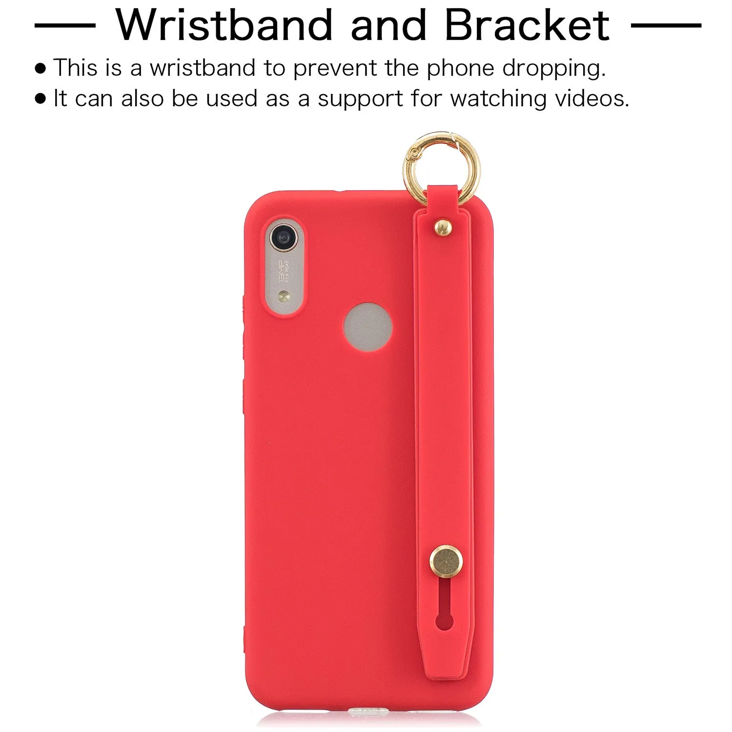For HUAWEI NOVA 3i Simple Solid Color Chic Wrist Rope Matte TPU Anti-scratch Non-slip Protective Cover Back Case 7 royal blue
