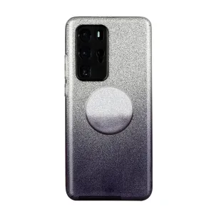 for HUAWEI P20 LITE/P30 LITE/P40 LITE/Nova6SE/Nova 7i Phone Case Gradient Color Glitter Powder Phone Cover with Airbag Bracket black