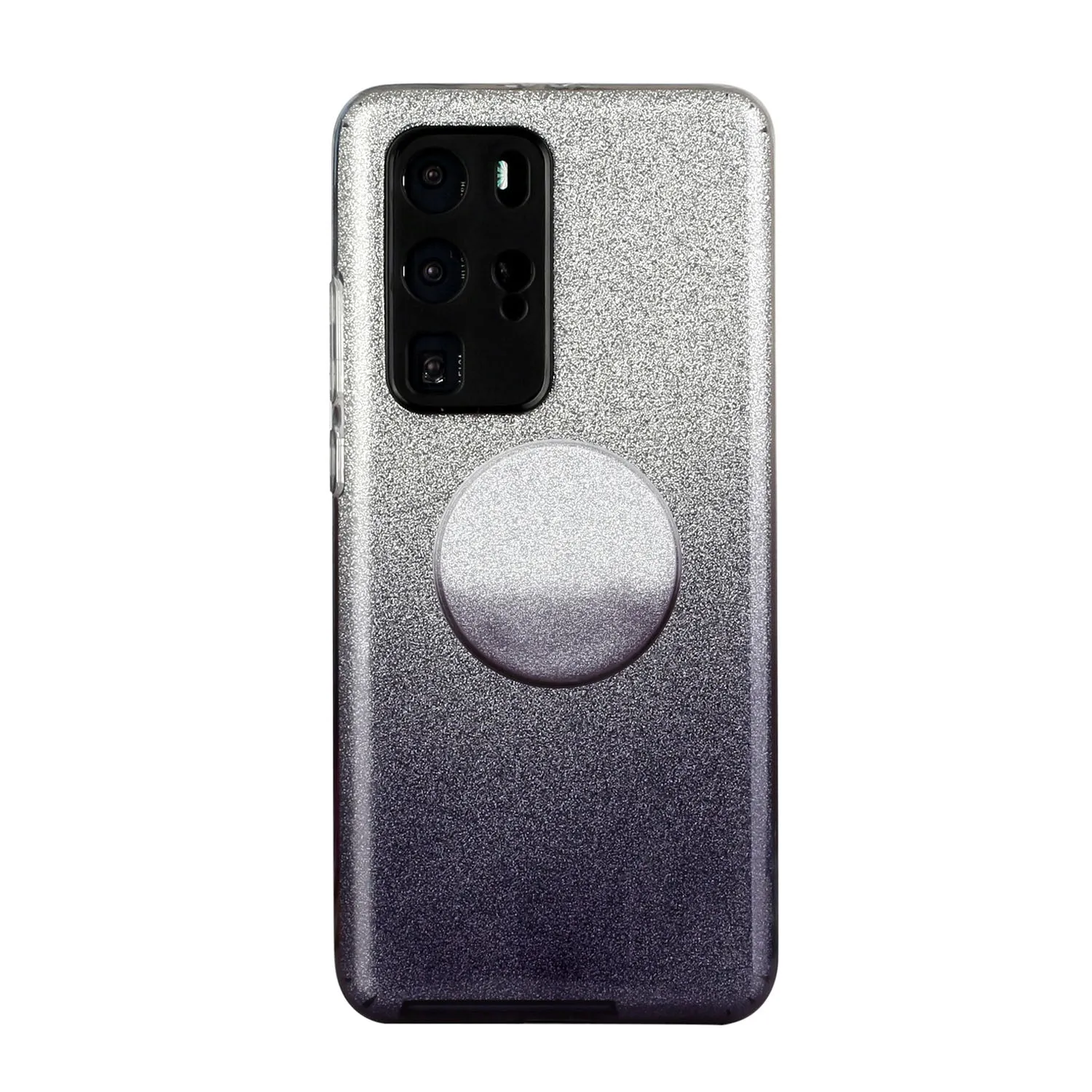 for HUAWEI P20 LITE/P30 LITE/P40 LITE/Nova6SE/Nova 7i Phone Case Gradient Color Glitter Powder Phone Cover with Airbag Bracket black