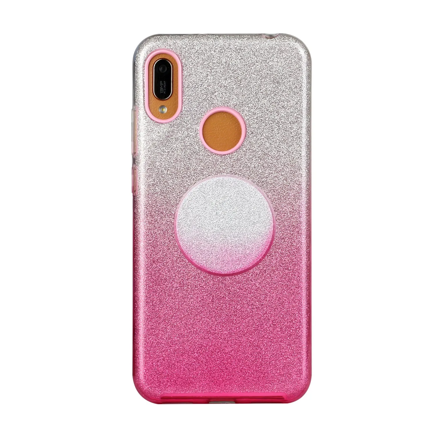 for HUAWEI P20 LITE/P30 LITE/P40 LITE/Nova6SE/Nova 7i Phone Case Gradient Color Glitter Powder Phone Cover with Airbag Bracket black