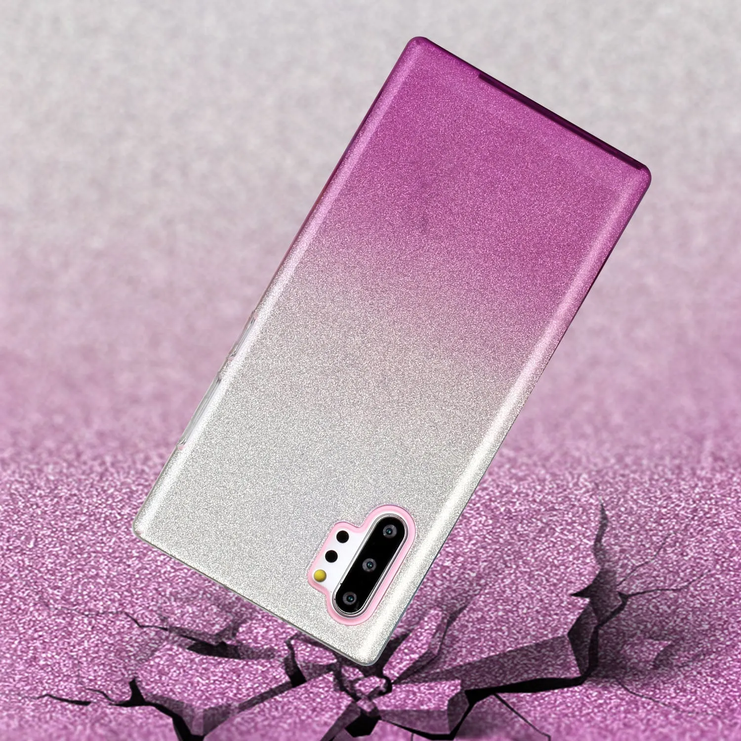 for HUAWEI P20 LITE/P30 LITE/P40 LITE/Nova6SE/Nova 7i Phone Case Gradient Color Glitter Powder Phone Cover with Airbag Bracket purple