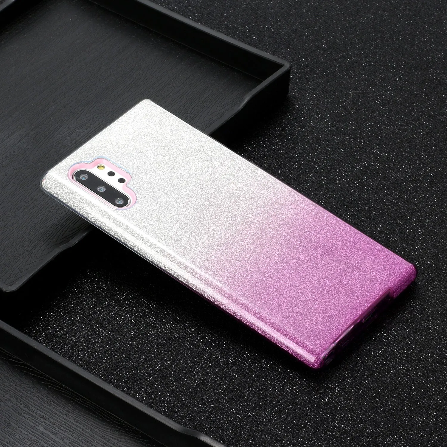 for HUAWEI P20 LITE/P30 LITE/P40 LITE/Nova6SE/Nova 7i Phone Case Gradient Color Glitter Powder Phone Cover with Airbag Bracket purple