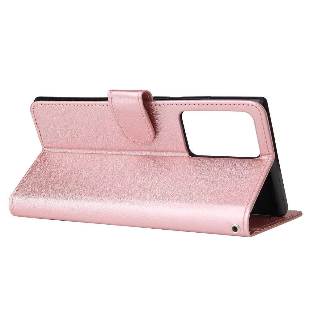 For HUAWEI PSmart 2020/Y5P/Y6P PU Leather Mobile Phone Cover with 3 Cards Slots Phone Frame Rose gold