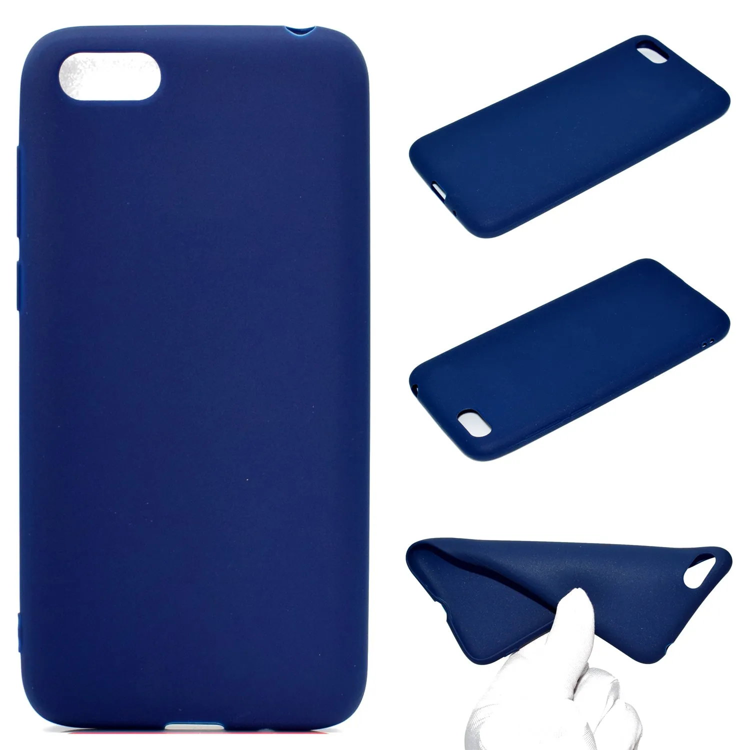 for HUAWEI Y5 2018 Cute Candy Color Matte TPU Anti-scratch Non-slip Protective Cover Back Case black