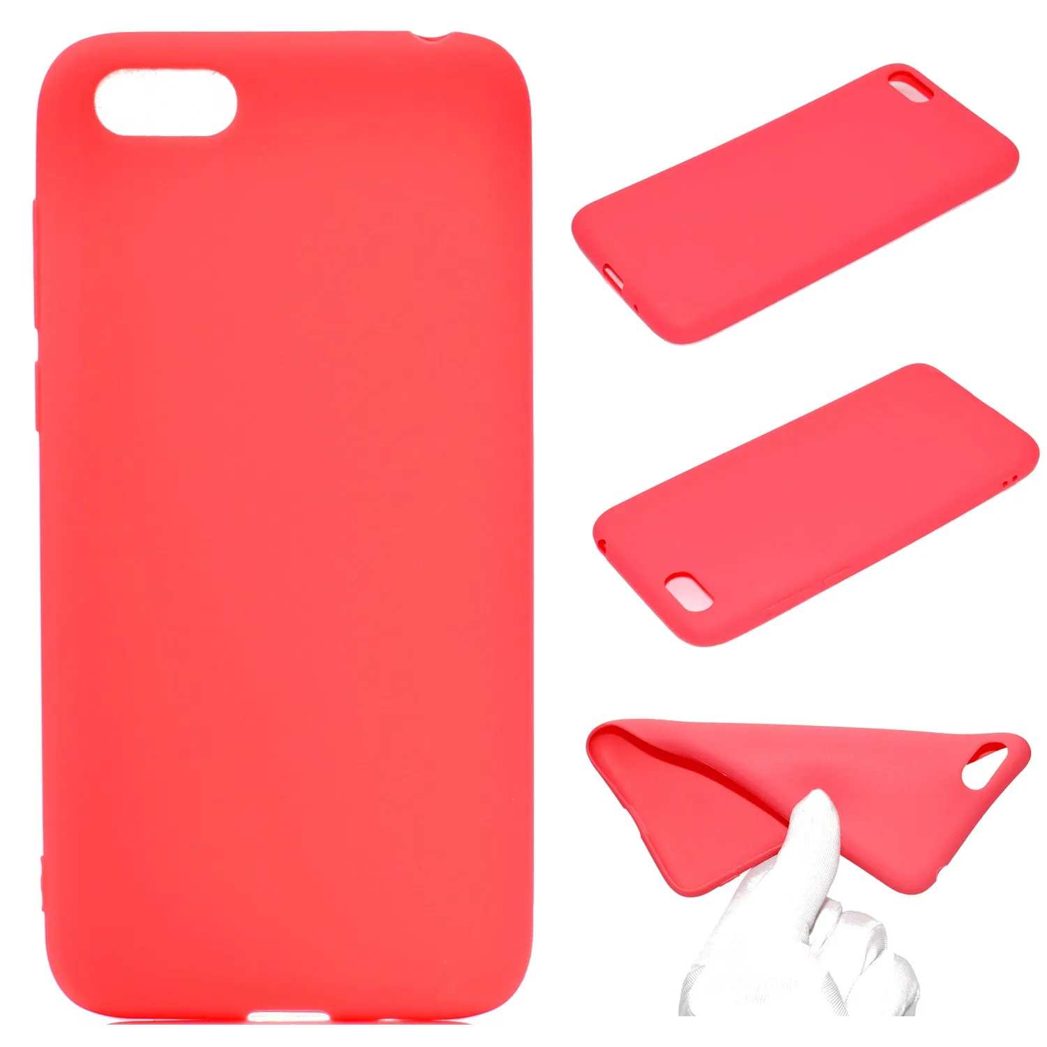 for HUAWEI Y5 2018 Cute Candy Color Matte TPU Anti-scratch Non-slip Protective Cover Back Case black