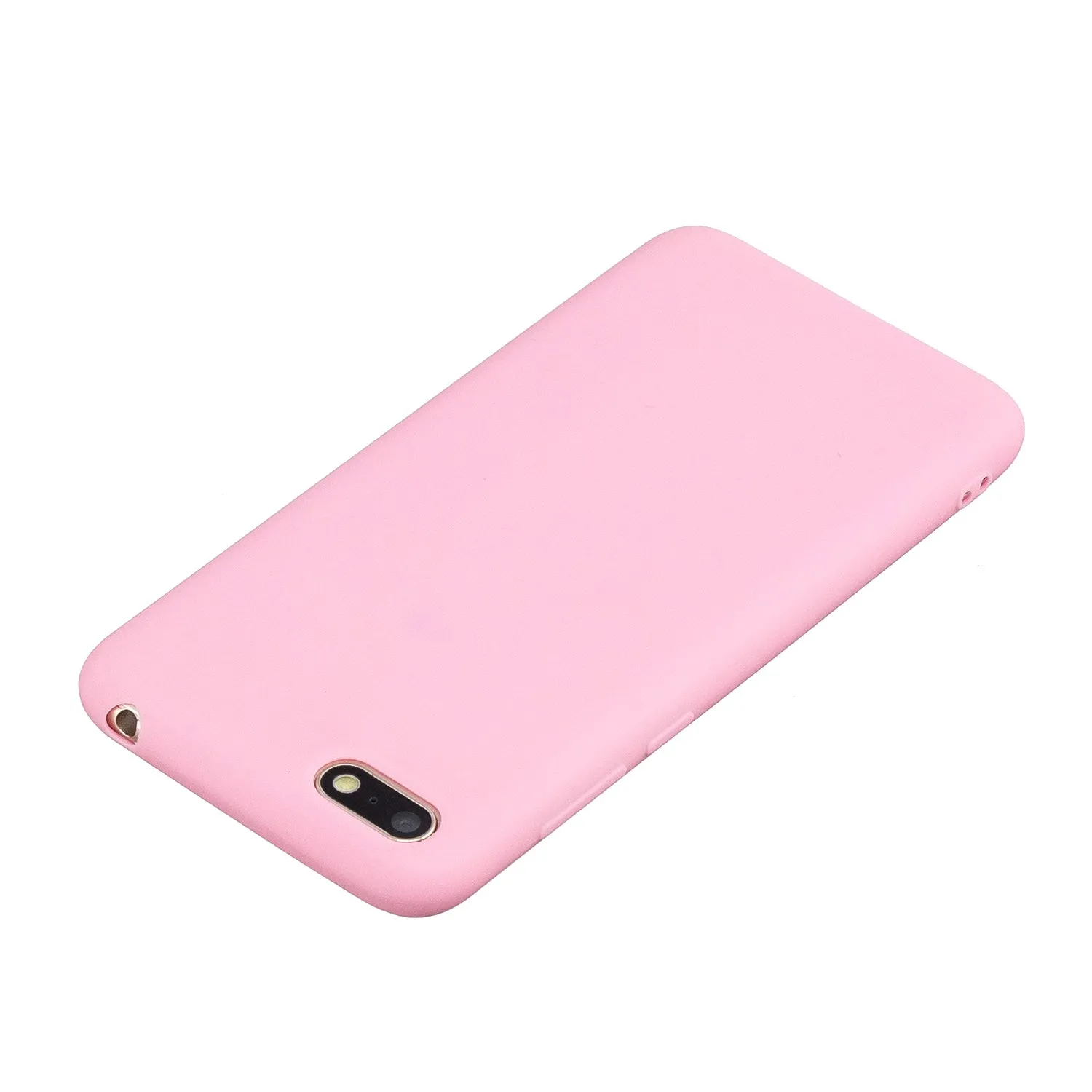 for HUAWEI Y5 2018 Cute Candy Color Matte TPU Anti-scratch Non-slip Protective Cover Back Case dark pink