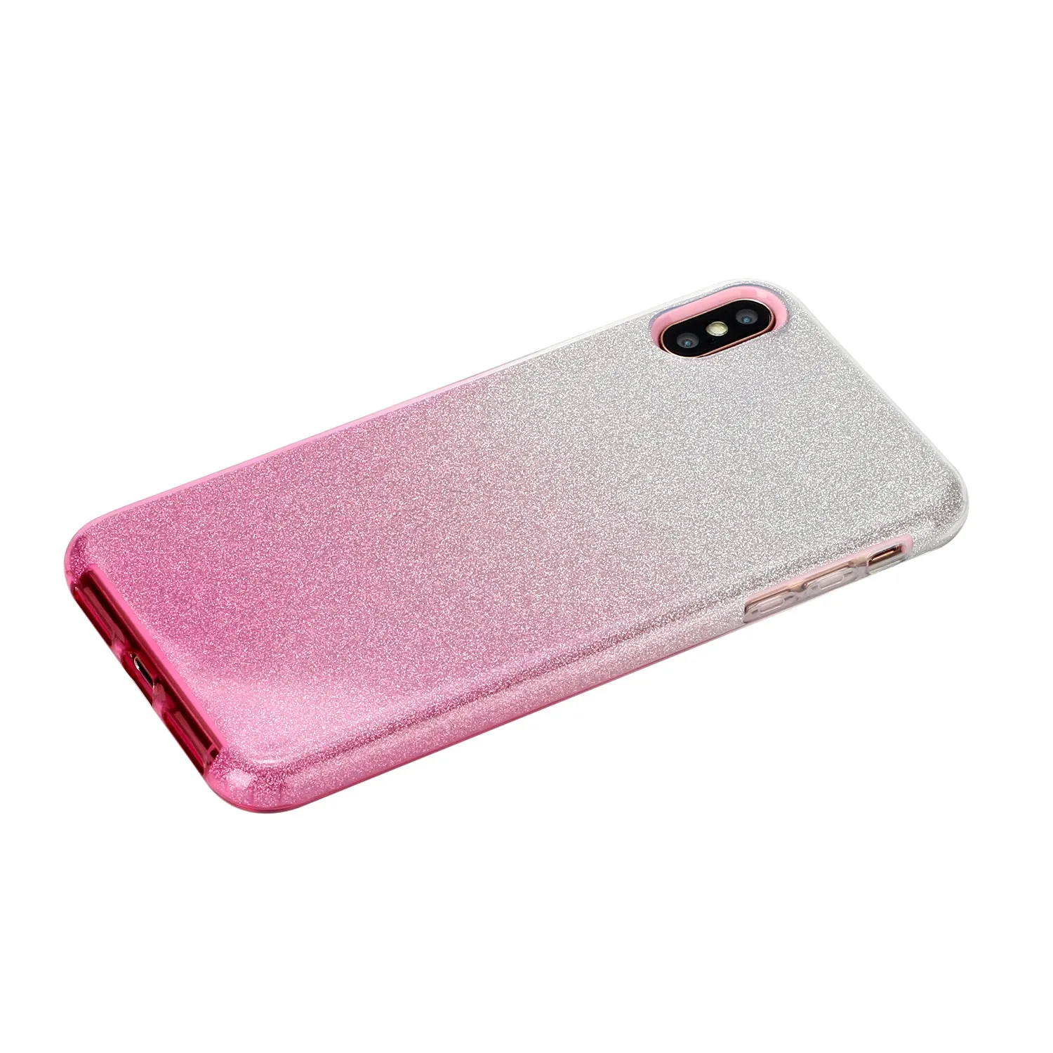 for HUAWEI Y5 2019/HONOR 8S/Y5/PSmart/honor 10 LITE Phone Case Gradient Color Glitter Powder Phone Cover with Airbag Bracket Pink