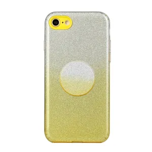 for HUAWEI Y5 2019/HONOR 8S/Y5/PSmart/honor 10 LITE Phone Case Gradient Color Glitter Powder Phone Cover with Airbag Bracket yellow