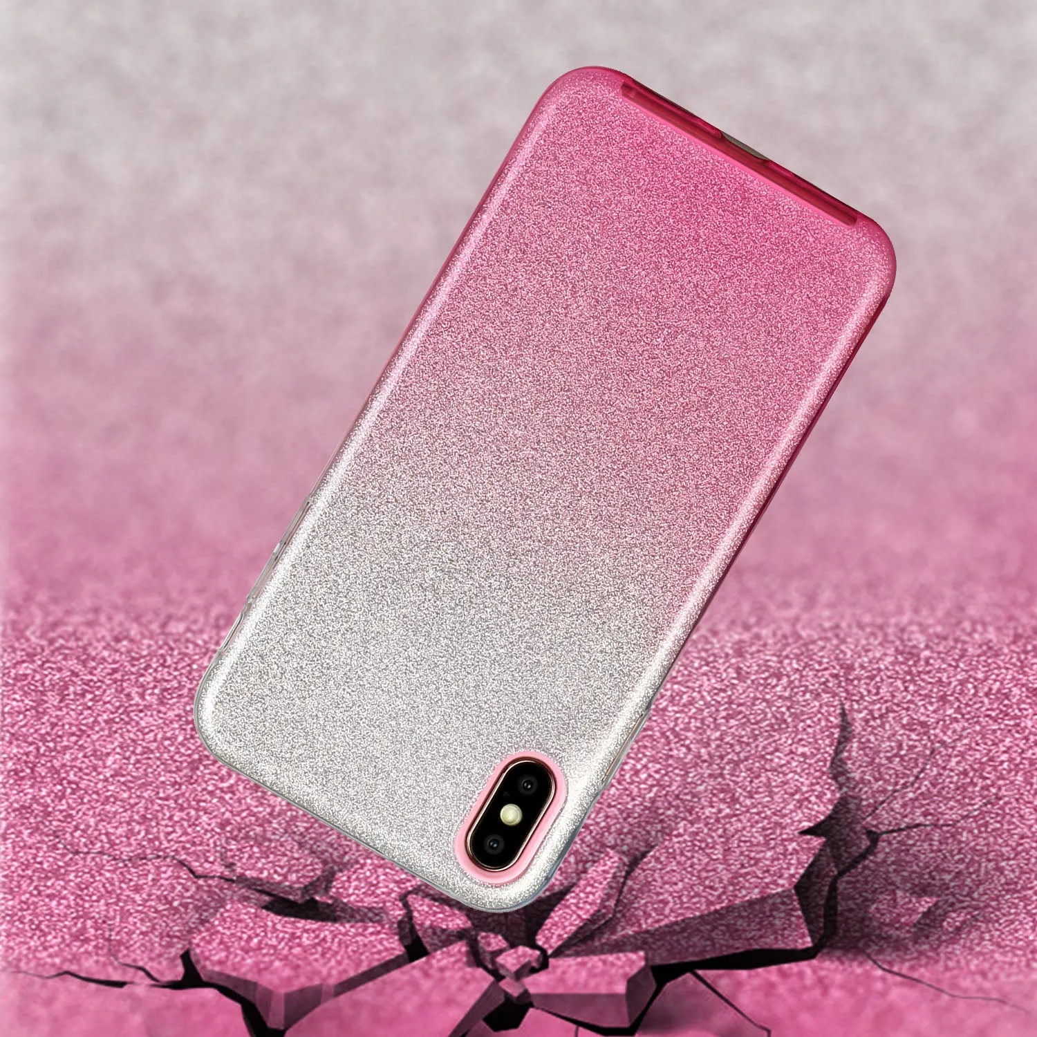 for HUAWEI Y5 2019/HONOR 8S/Y5/PSmart/honor 10 LITE Phone Case Gradient Color Glitter Powder Phone Cover with Airbag Bracket yellow