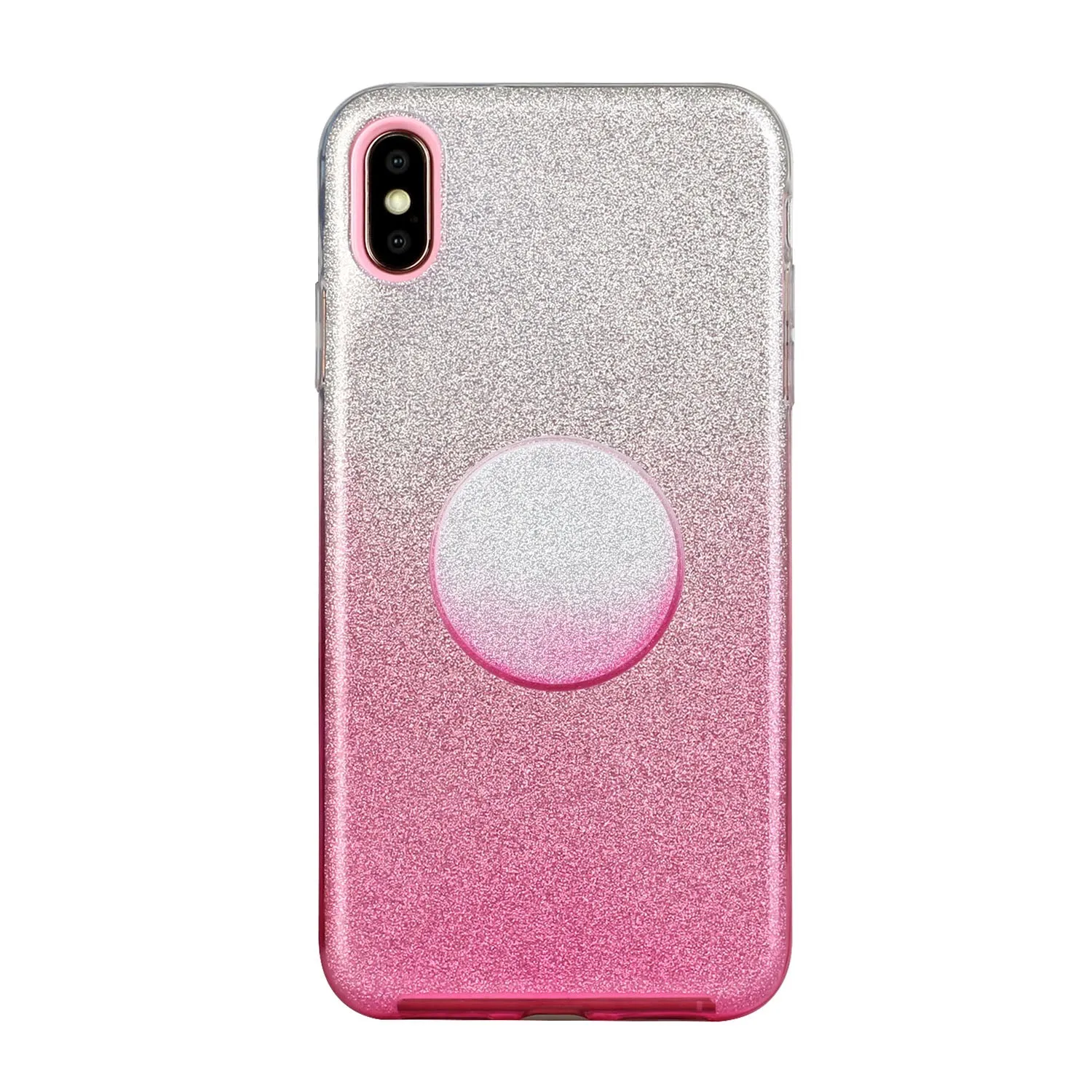 for HUAWEI Y5 2019/HONOR 8S/Y5/PSmart/honor 10 LITE Phone Case Gradient Color Glitter Powder Phone Cover with Airbag Bracket yellow
