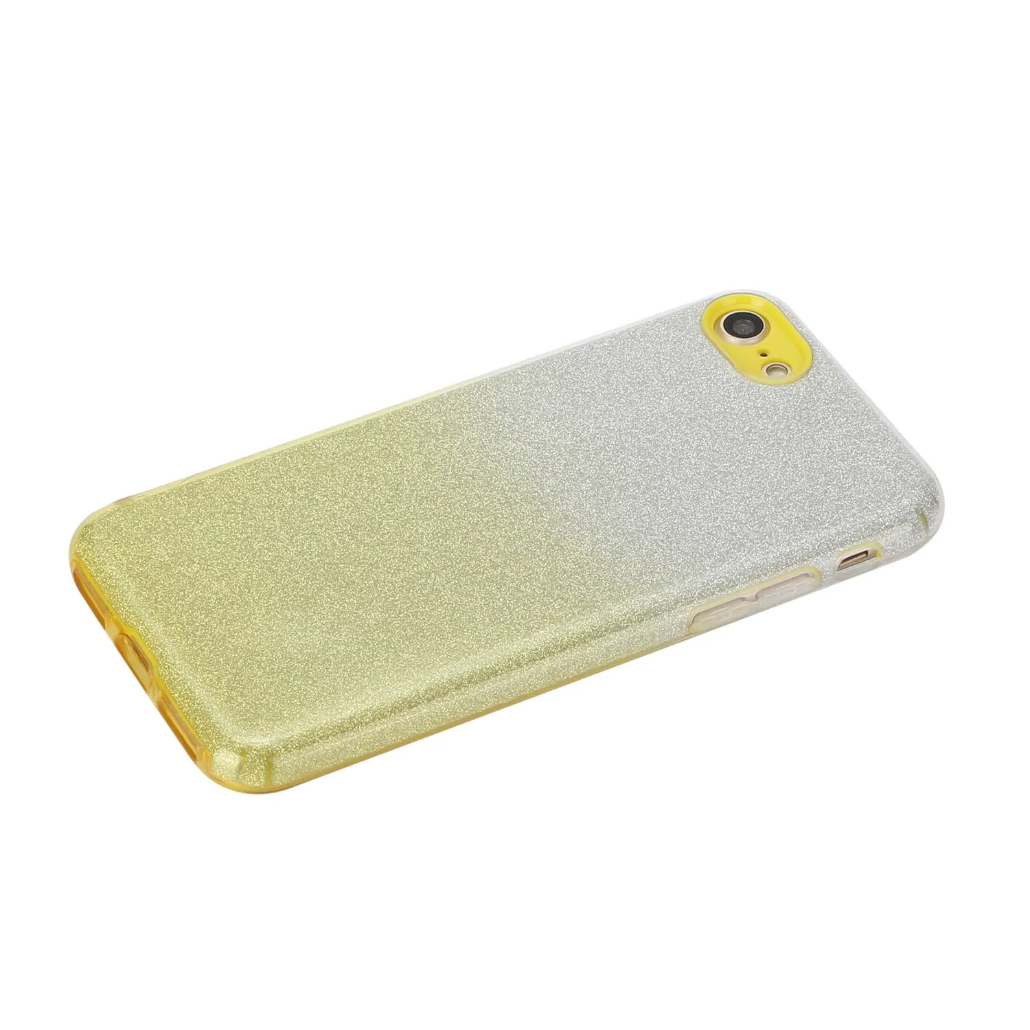 for HUAWEI Y5 2019/HONOR 8S/Y5/PSmart/honor 10 LITE Phone Case Gradient Color Glitter Powder Phone Cover with Airbag Bracket yellow