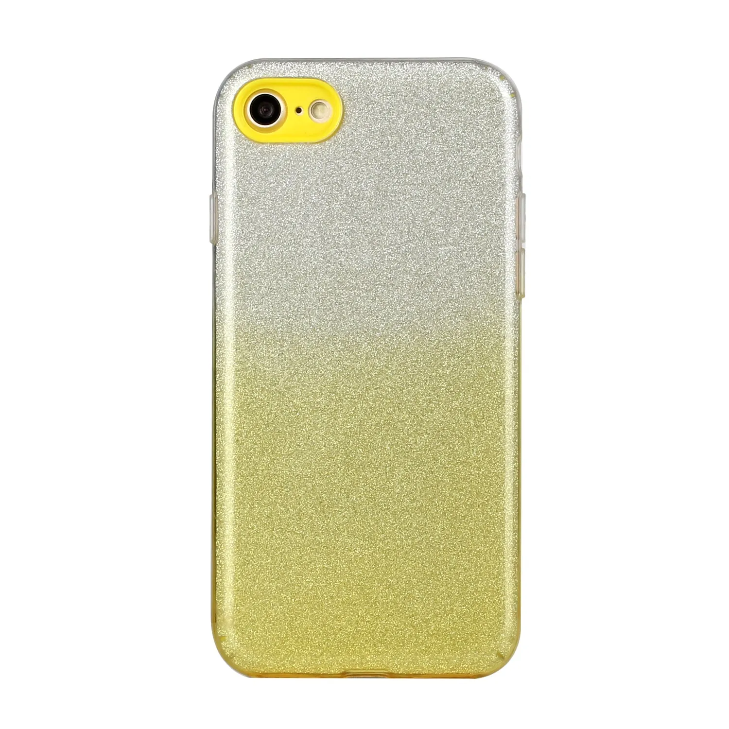 for HUAWEI Y5 2019/HONOR 8S/Y5/PSmart/honor 10 LITE Phone Case Gradient Color Glitter Powder Phone Cover with Airbag Bracket yellow