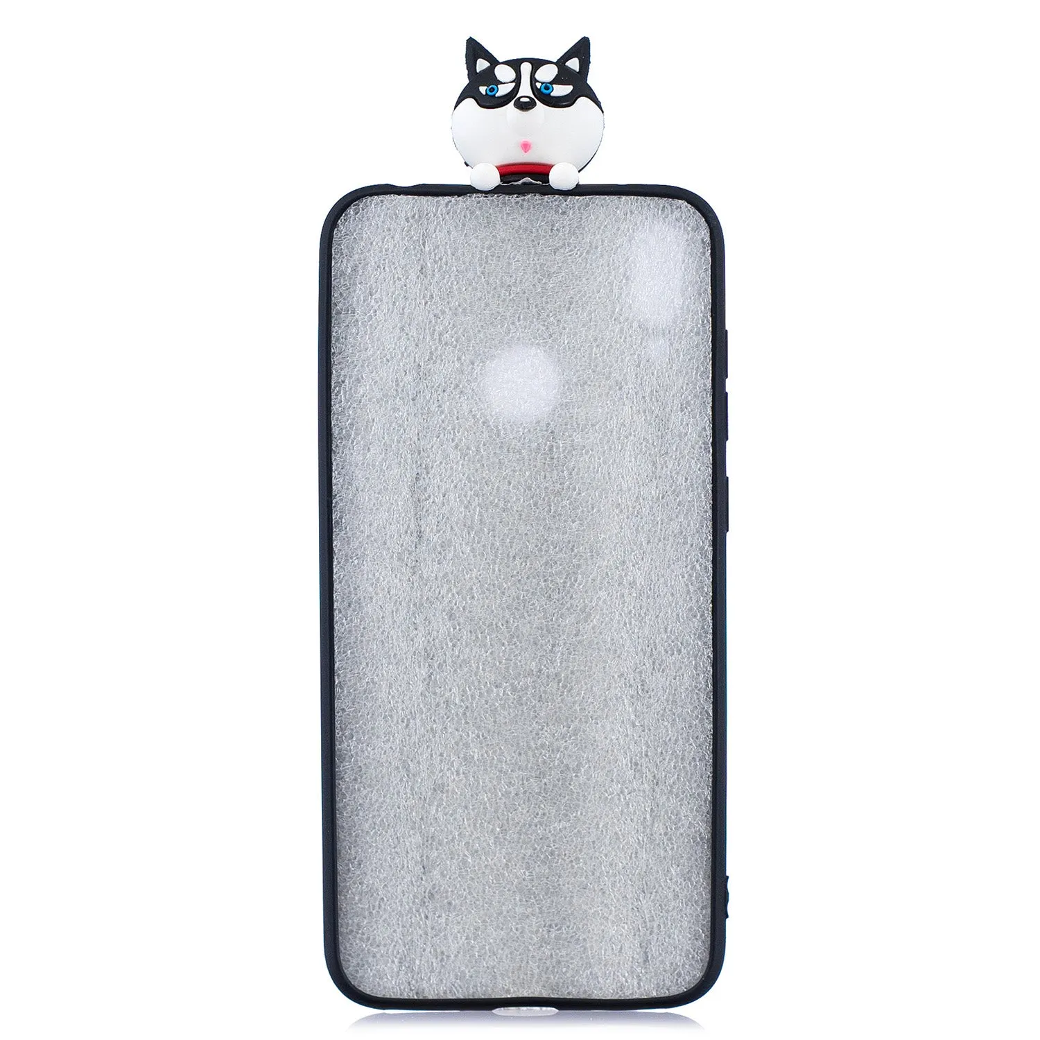 For Huawei Y7 2019 3D Cartoon Lovely Coloured Painted Soft TPU Back Cover Non-slip Shockproof Full Protective Case cute husky