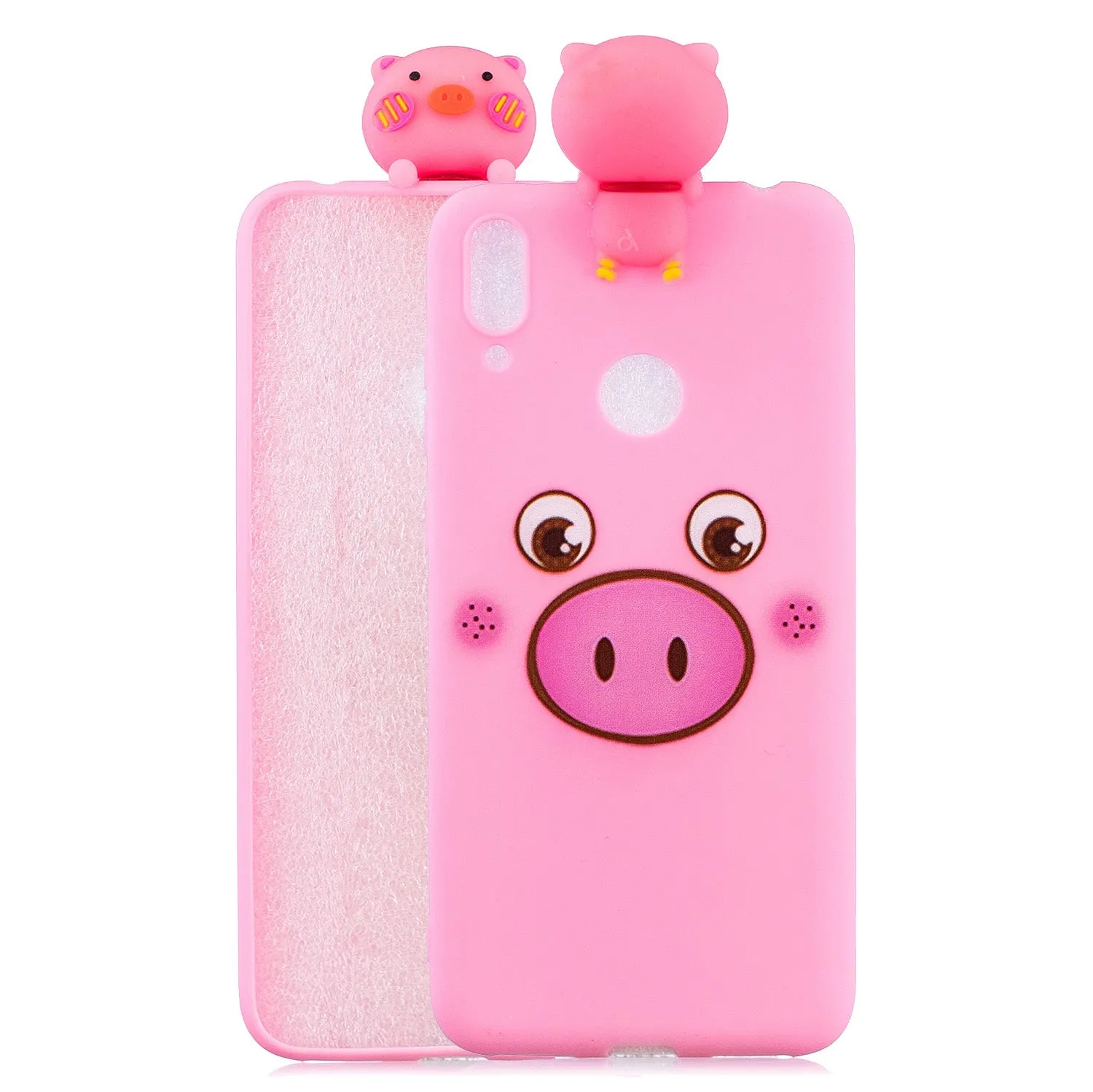For Huawei Y7 2019 3D Cartoon Lovely Coloured Painted Soft TPU Back Cover Non-slip Shockproof Full Protective Case Music unicorn