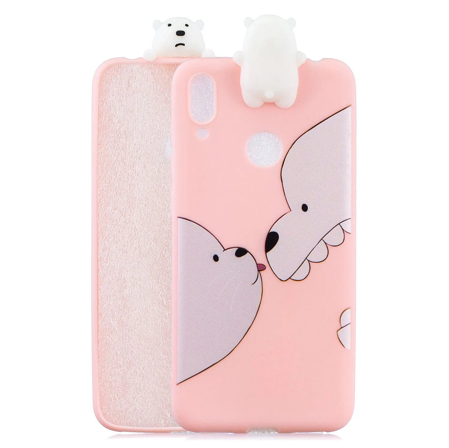 For Huawei Y7 2019 3D Cartoon Lovely Coloured Painted Soft TPU Back Cover Non-slip Shockproof Full Protective Case Music unicorn