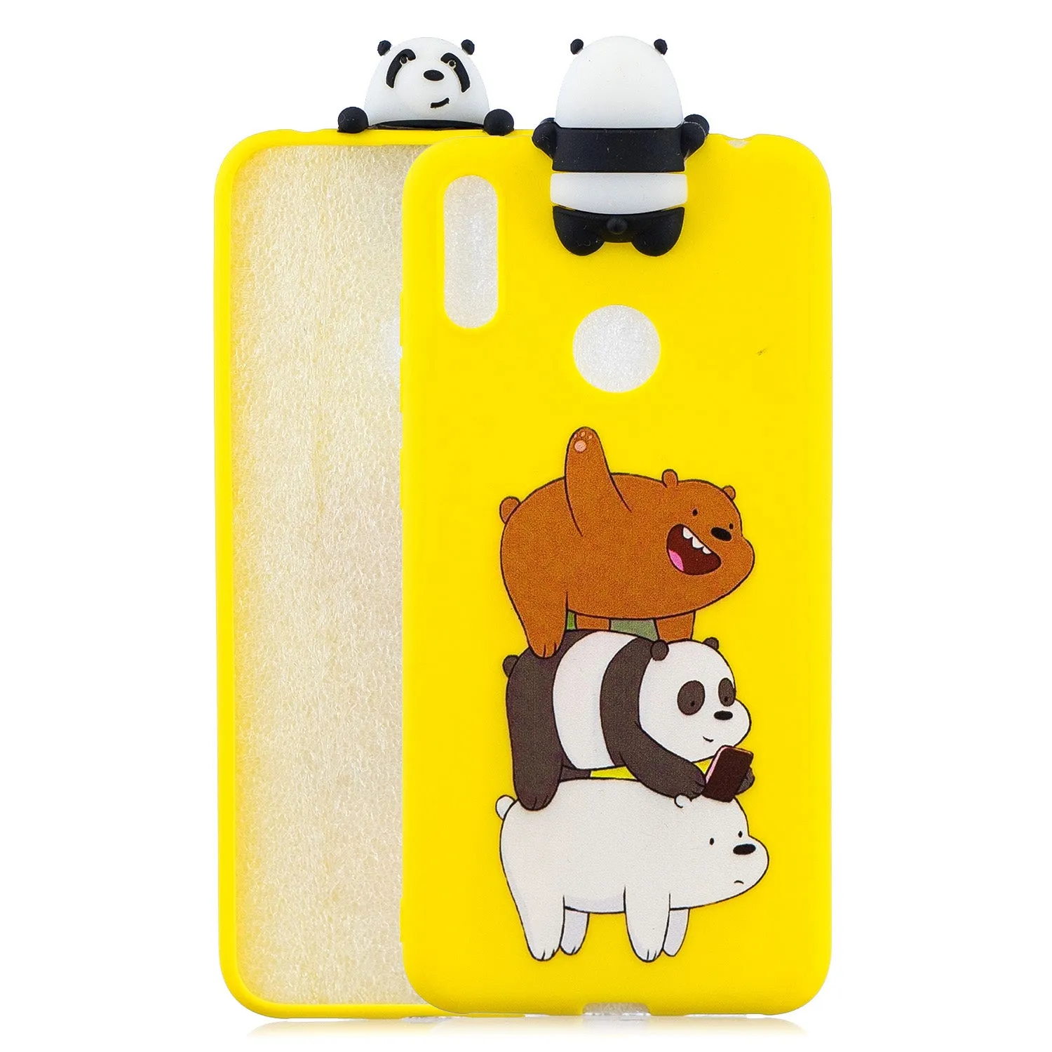For Huawei Y7 2019 3D Cartoon Lovely Coloured Painted Soft TPU Back Cover Non-slip Shockproof Full Protective Case Music unicorn