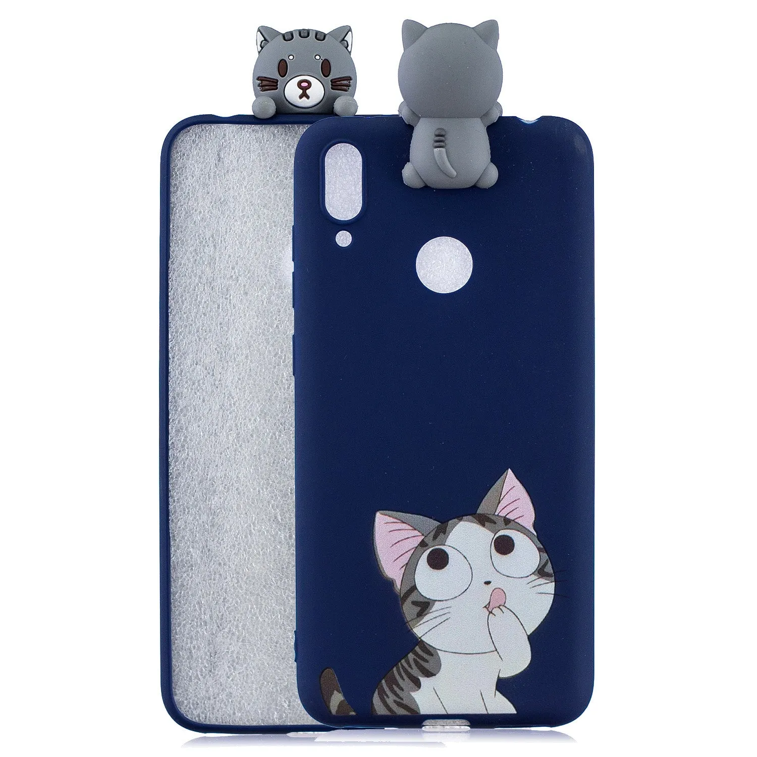For Huawei Y7 2019 3D Cartoon Lovely Coloured Painted Soft TPU Back Cover Non-slip Shockproof Full Protective Case Music unicorn
