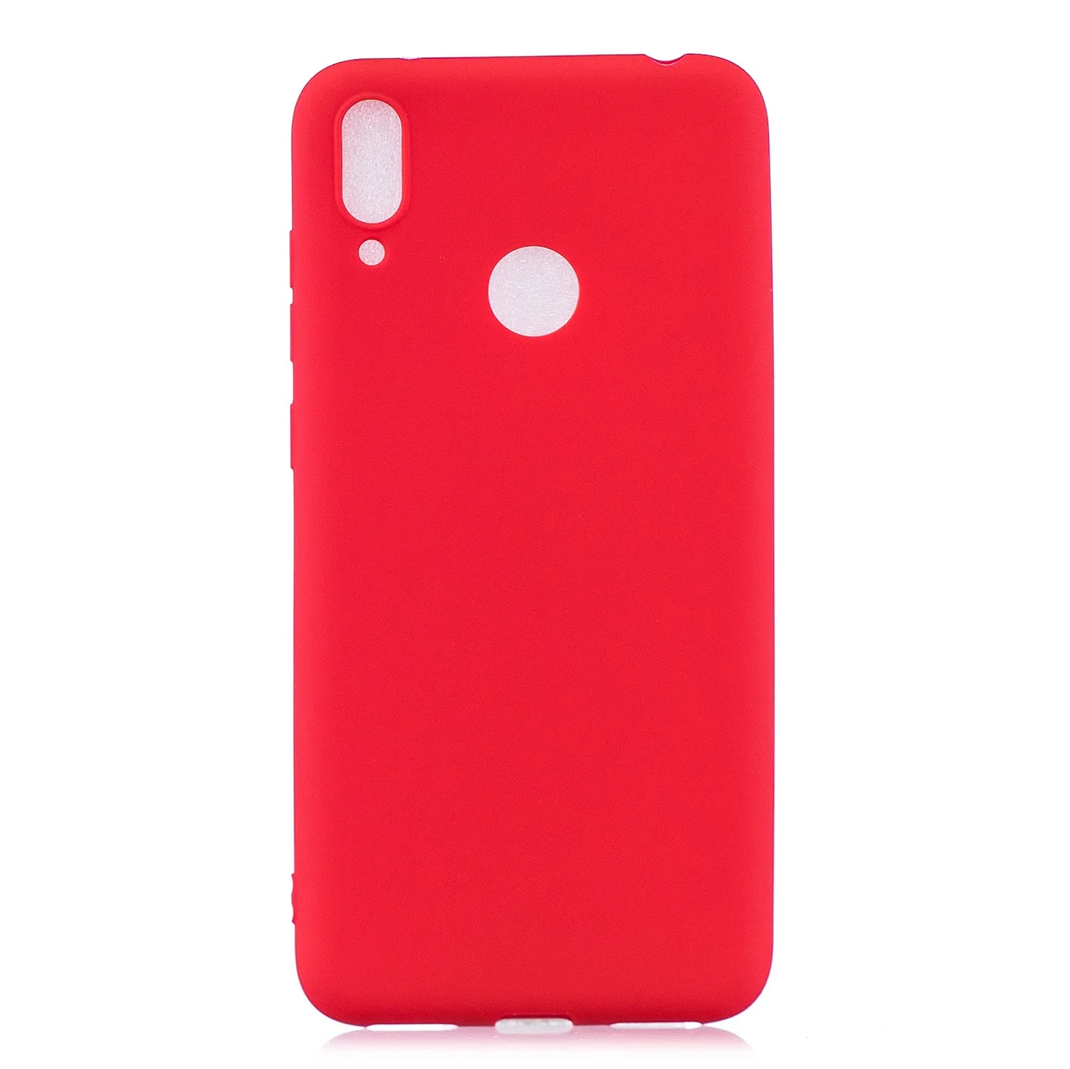 For HUAWEI Y7 2019 Lovely Candy Color Matte TPU Anti-scratch Non-slip Protective Cover Back Case yellow