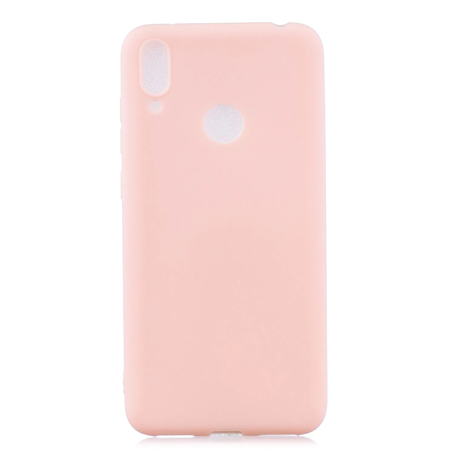 For HUAWEI Y7 2019 Lovely Candy Color Matte TPU Anti-scratch Non-slip Protective Cover Back Case yellow