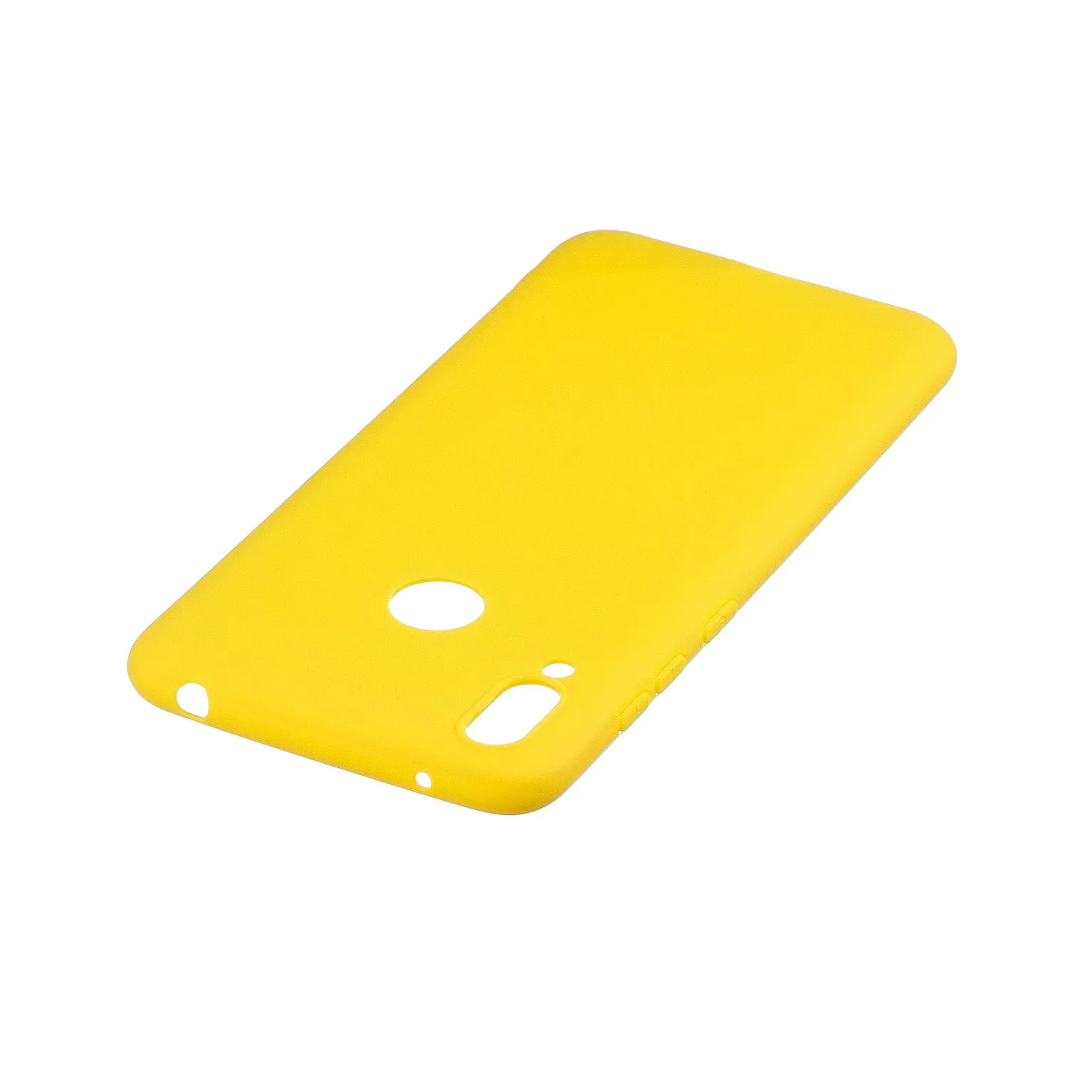 For HUAWEI Y7 2019 Lovely Candy Color Matte TPU Anti-scratch Non-slip Protective Cover Back Case yellow
