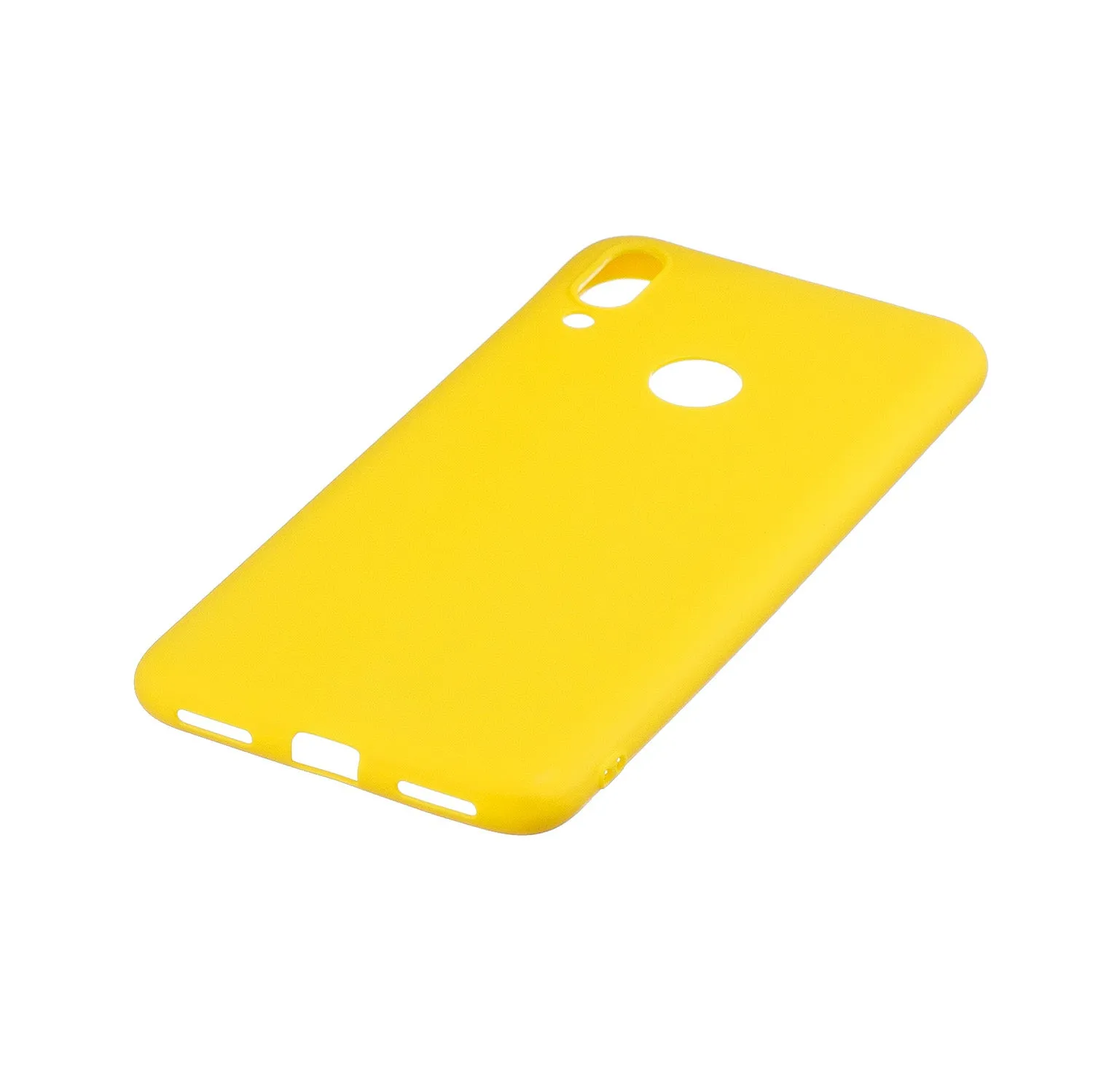 For HUAWEI Y7 2019 Lovely Candy Color Matte TPU Anti-scratch Non-slip Protective Cover Back Case yellow