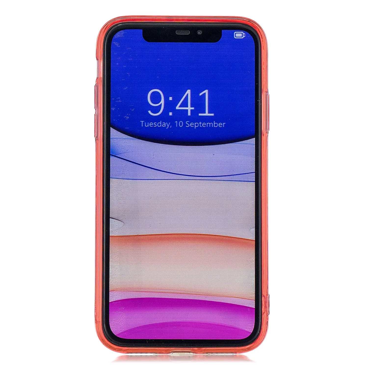 for iPhone 11 / 11 Pro / 11 Pro Max Clear Colorful TPU Back Cover Cellphone Case Shell Red