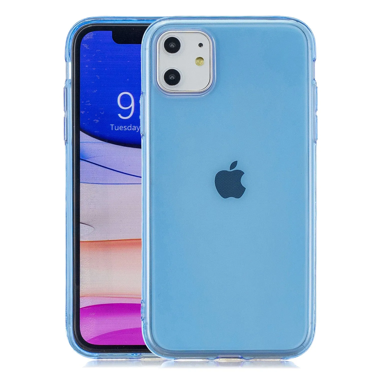 for iPhone 11 / 11 Pro / 11 Pro Max Clear Colorful TPU Back Cover Cellphone Case Shell Royal Blue