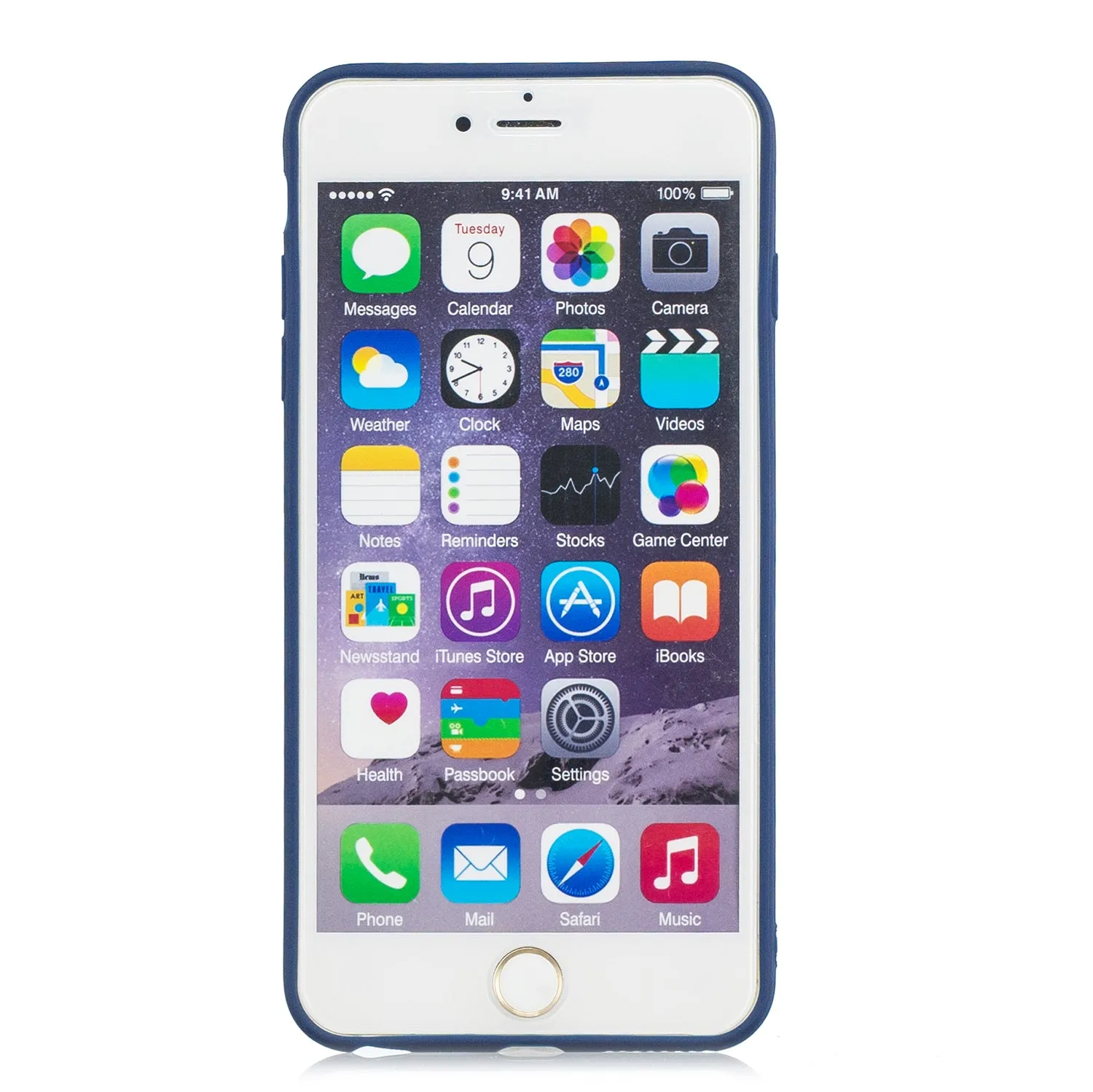 for iPhone 6/6S Lovely Candy Color Matte TPU Anti-scratch Non-slip Protective Cover Back Case Navy