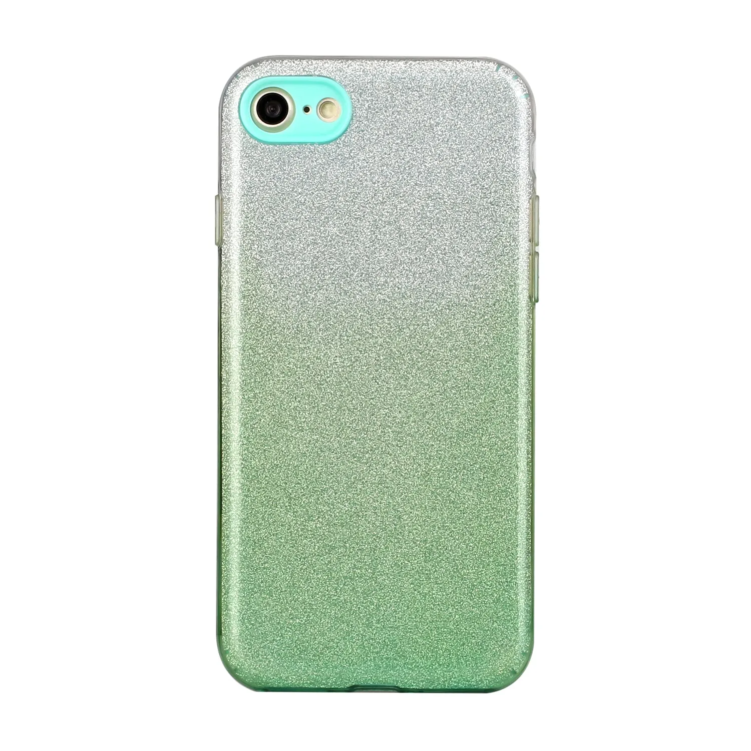 For iphone 6/6S/6 plus/6S plus/7/8/SE 2020 Phone Case Gradient Color Glitter Powder Phone Cover with Airbag Bracket green