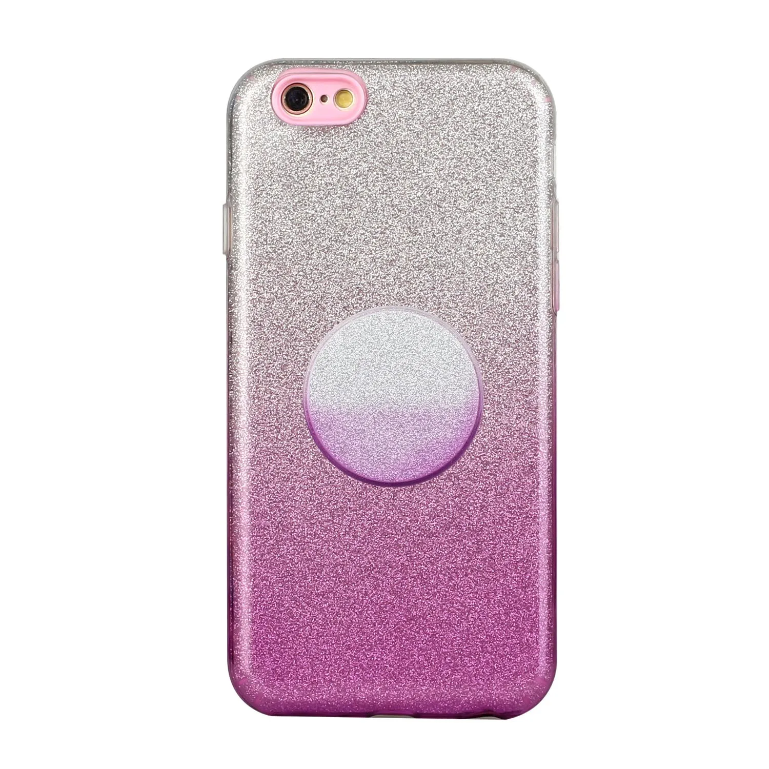 For iphone 6/6S/6 plus/6S plus/7/8/SE 2020 Phone Case Gradient Color Glitter Powder Phone Cover with Airbag Bracket green