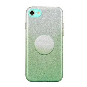 For iphone 6/6S/6 plus/6S plus/7/8/SE 2020 Phone Case Gradient Color Glitter Powder Phone Cover with Airbag Bracket green