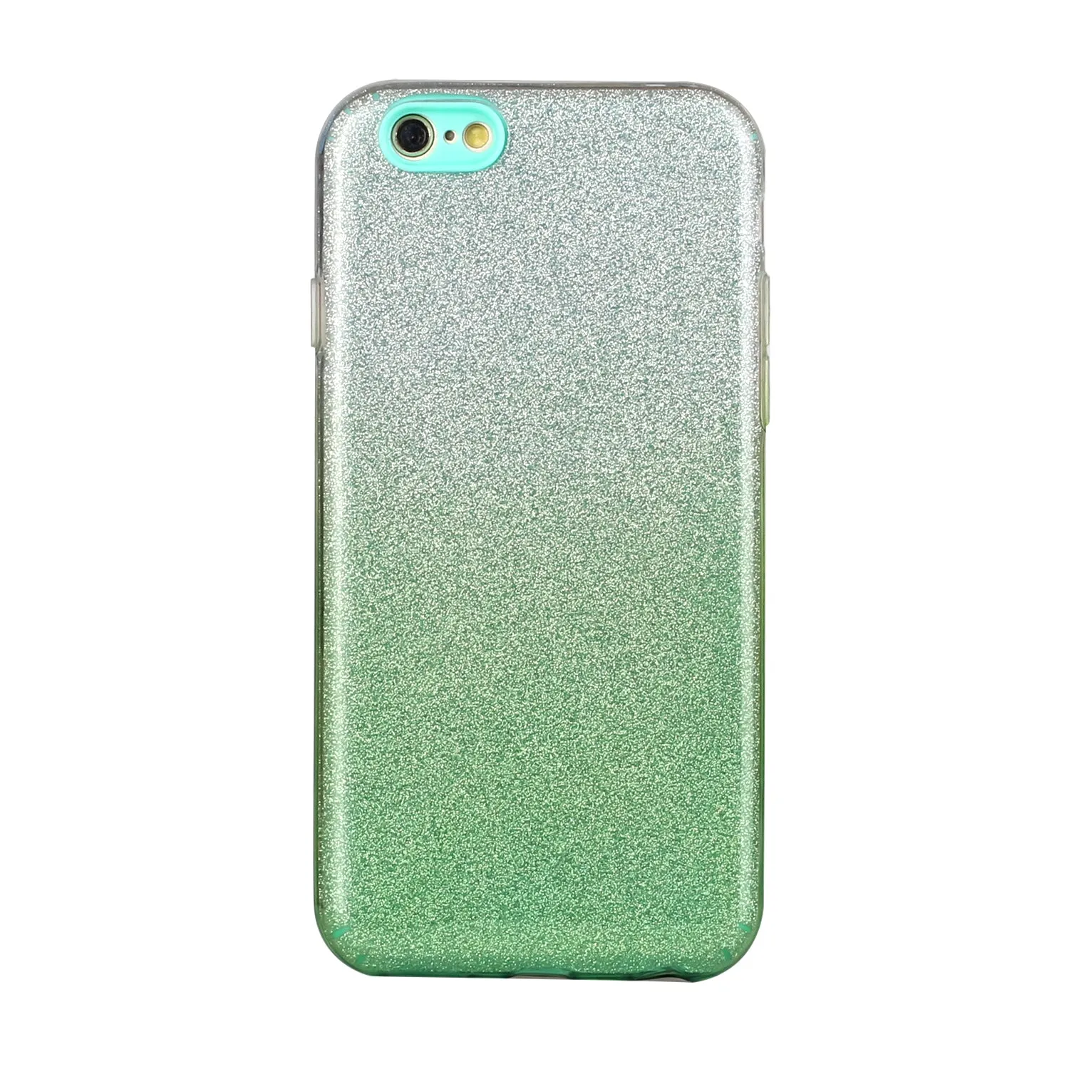 For iphone 6/6S/6 plus/6S plus/7/8/SE 2020 Phone Case Gradient Color Glitter Powder Phone Cover with Airbag Bracket green