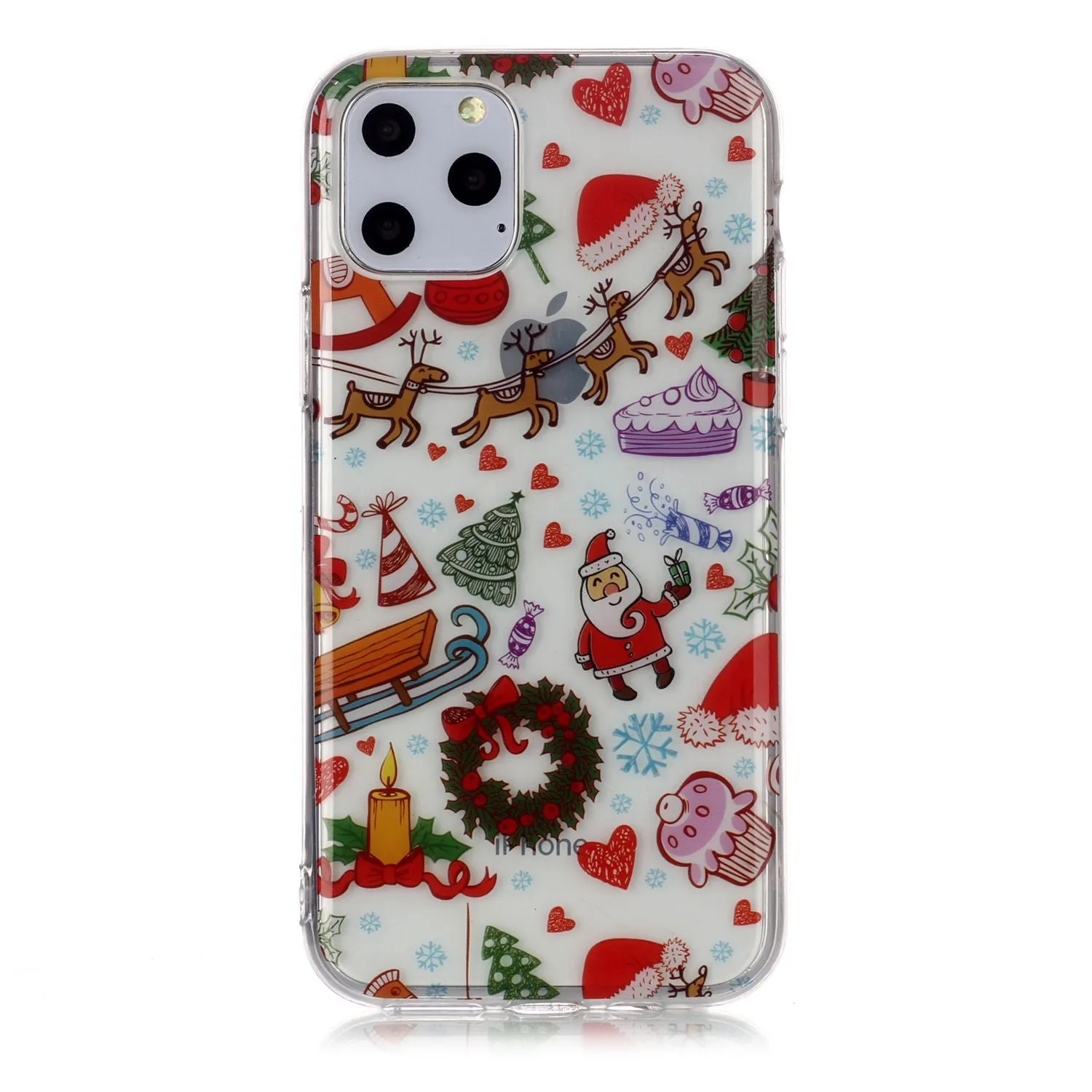 For iPhone11 Pro Cute Cell Phone Case Christmas Gifts TPU Soft Phone Shell