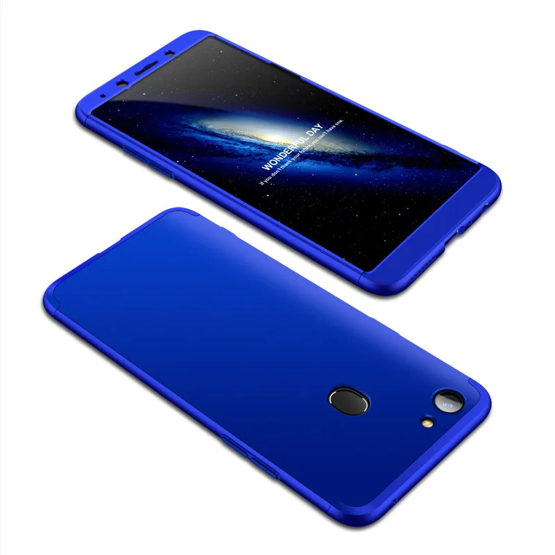 For OPPO A73/F5/F5 Youth/A75 Taiwan Slim 3 in 1 Hybrid Hard Case Full Body 360 Degree Protection Back Cover Gold